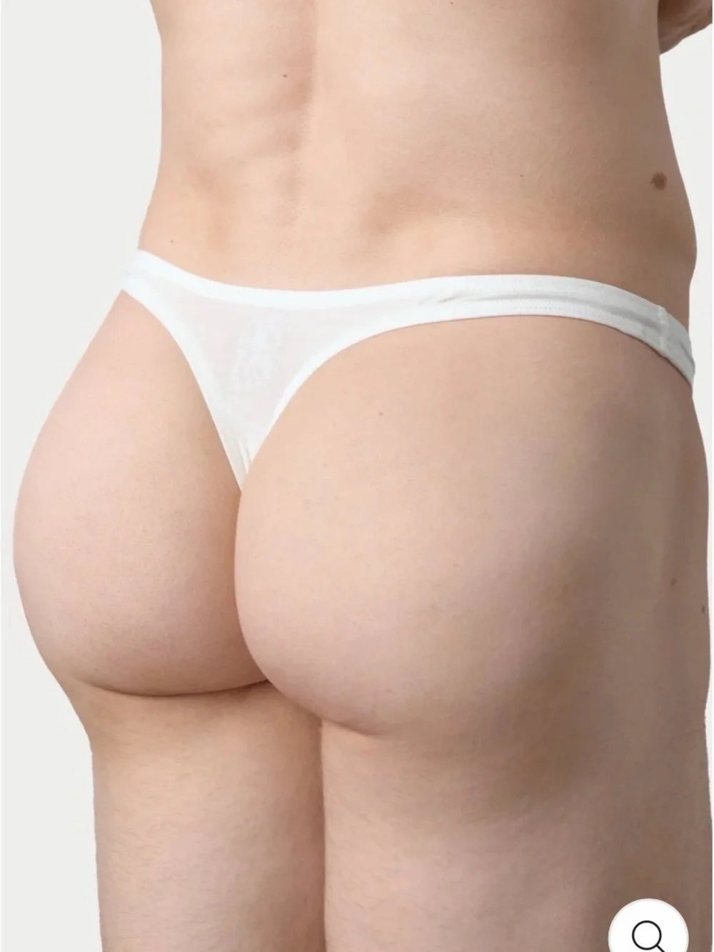 Men's White Low-Rise Thong